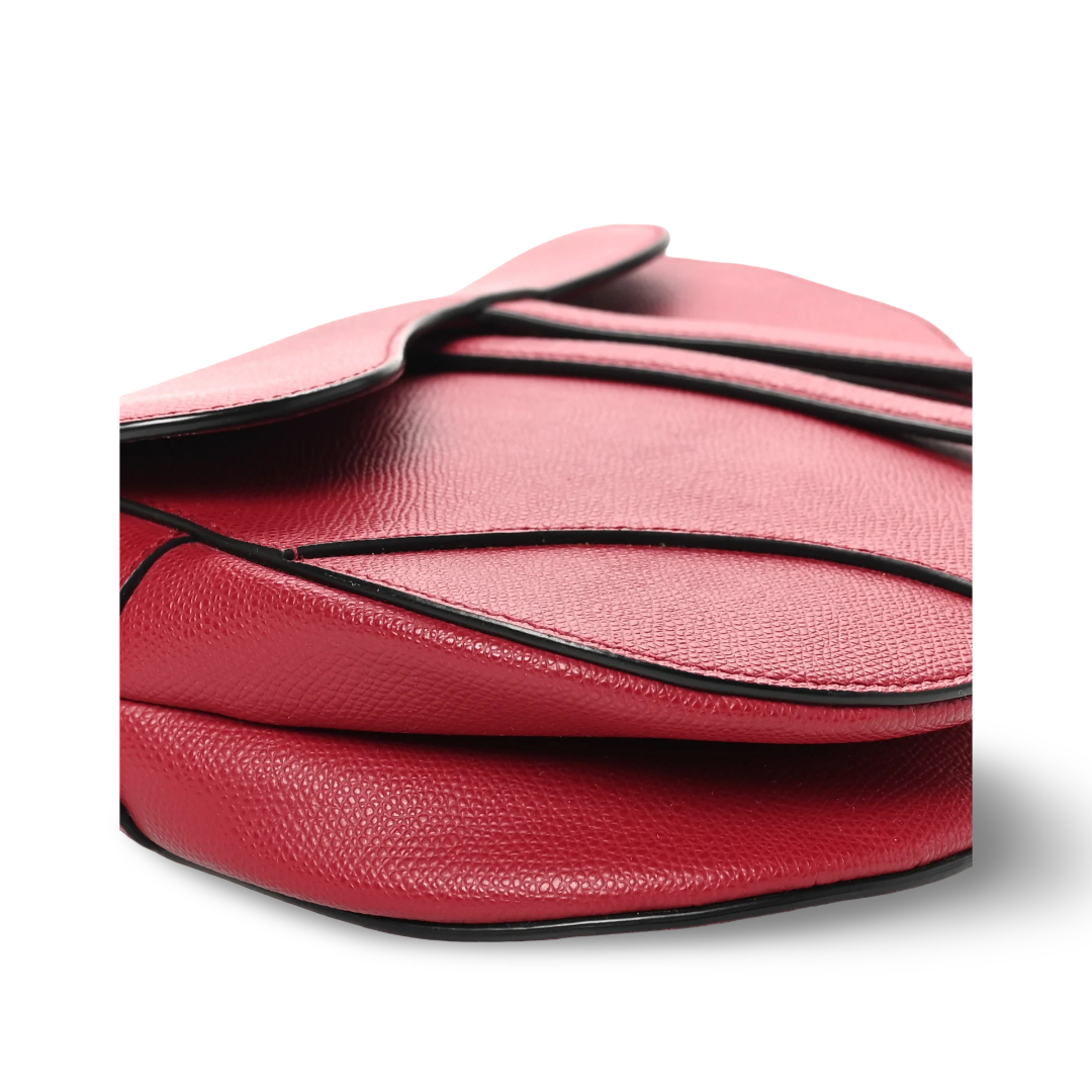 Dior Calfskin Medium Saddle Bag - GHW / Red
