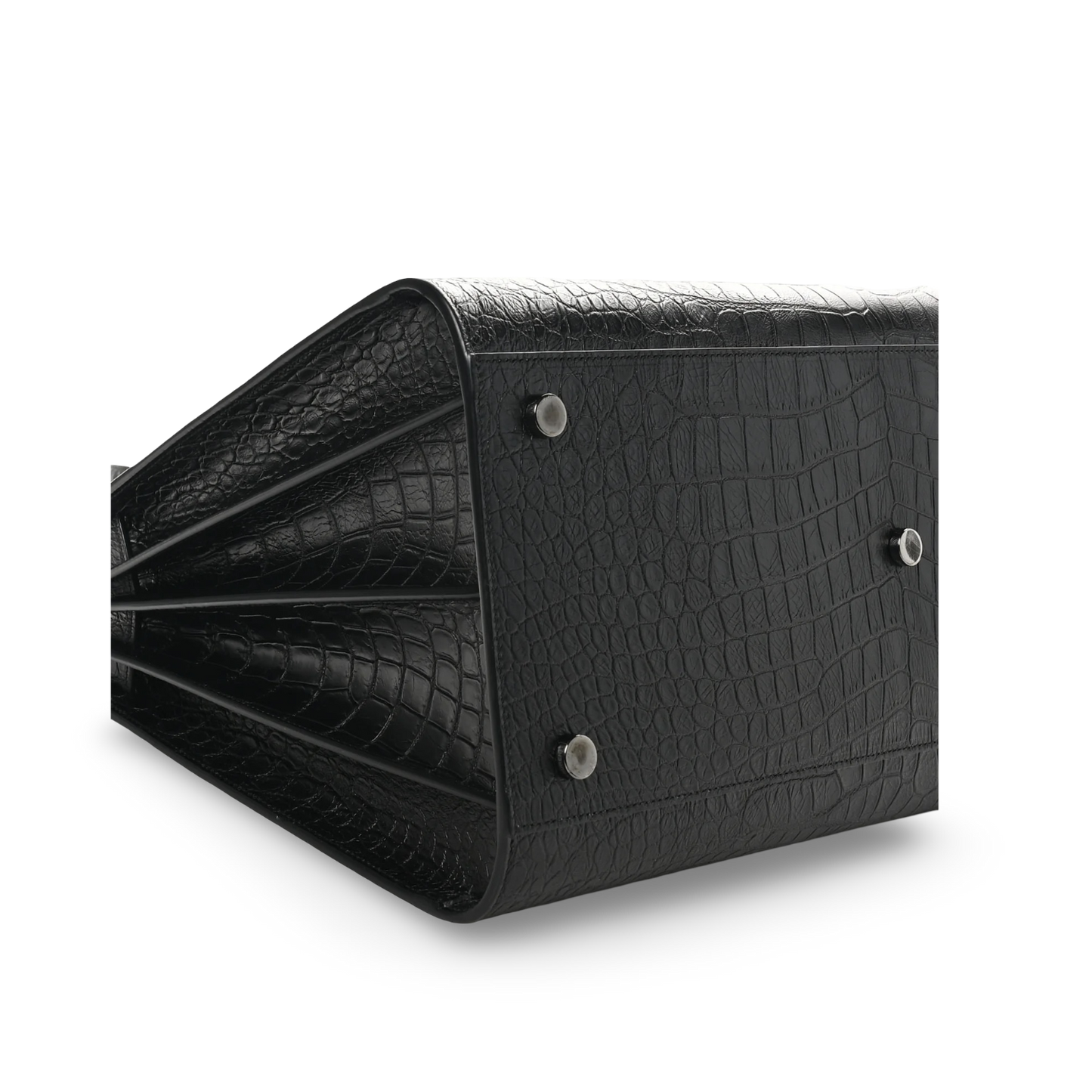 Saint Lanrent Large Sac De Jour Crocodil Bag - SHW/ Black
