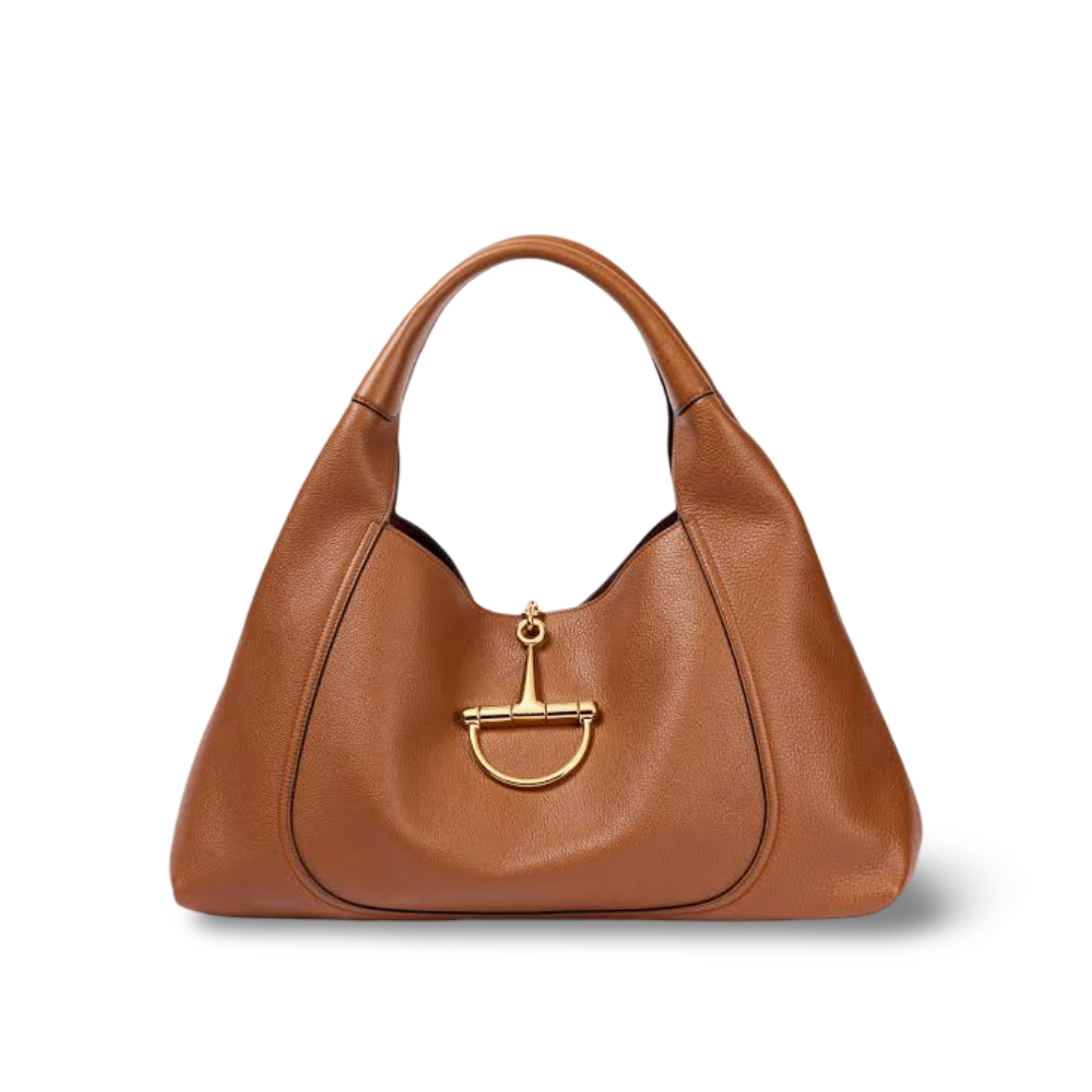 Gucci Calfskin Maxi Softbi Shoulder Bag - GHW / Brown