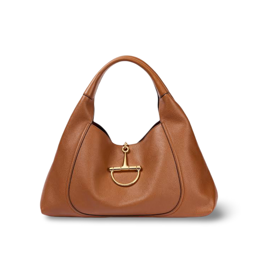 Gucci Calfskin Maxi Softbi Shoulder Bag - GHW / Brown