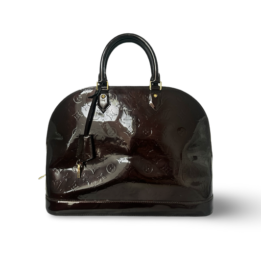 Louis Vuitton Patent GM Alma Bag - GHW / Burgundy