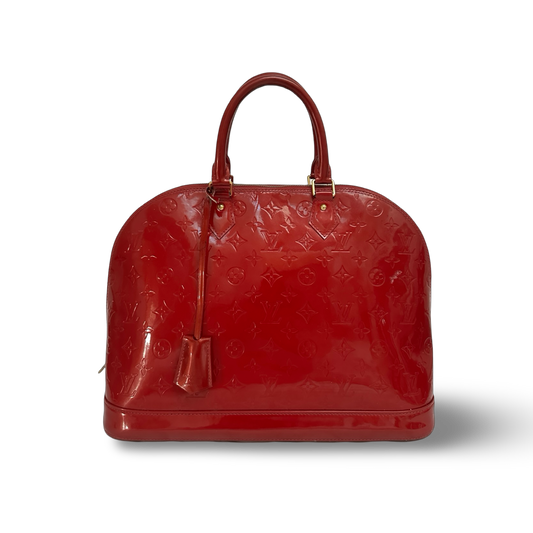 Louis Vuitton Patent MM Alma Bag - GHW / Red