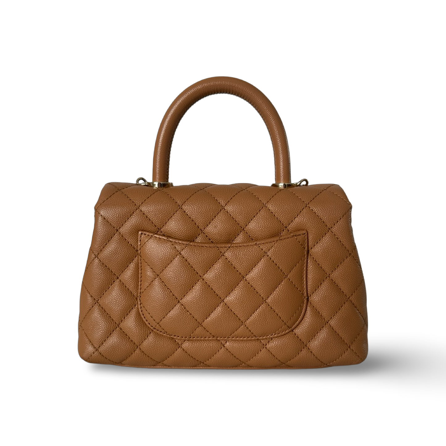 Chanel Classic Caviar Small Coco Handle Bag - GHW / Carmel