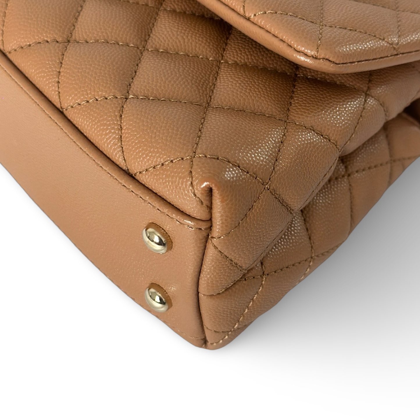 Chanel Classic Caviar Small Coco Handle Bag - GHW / Carmel