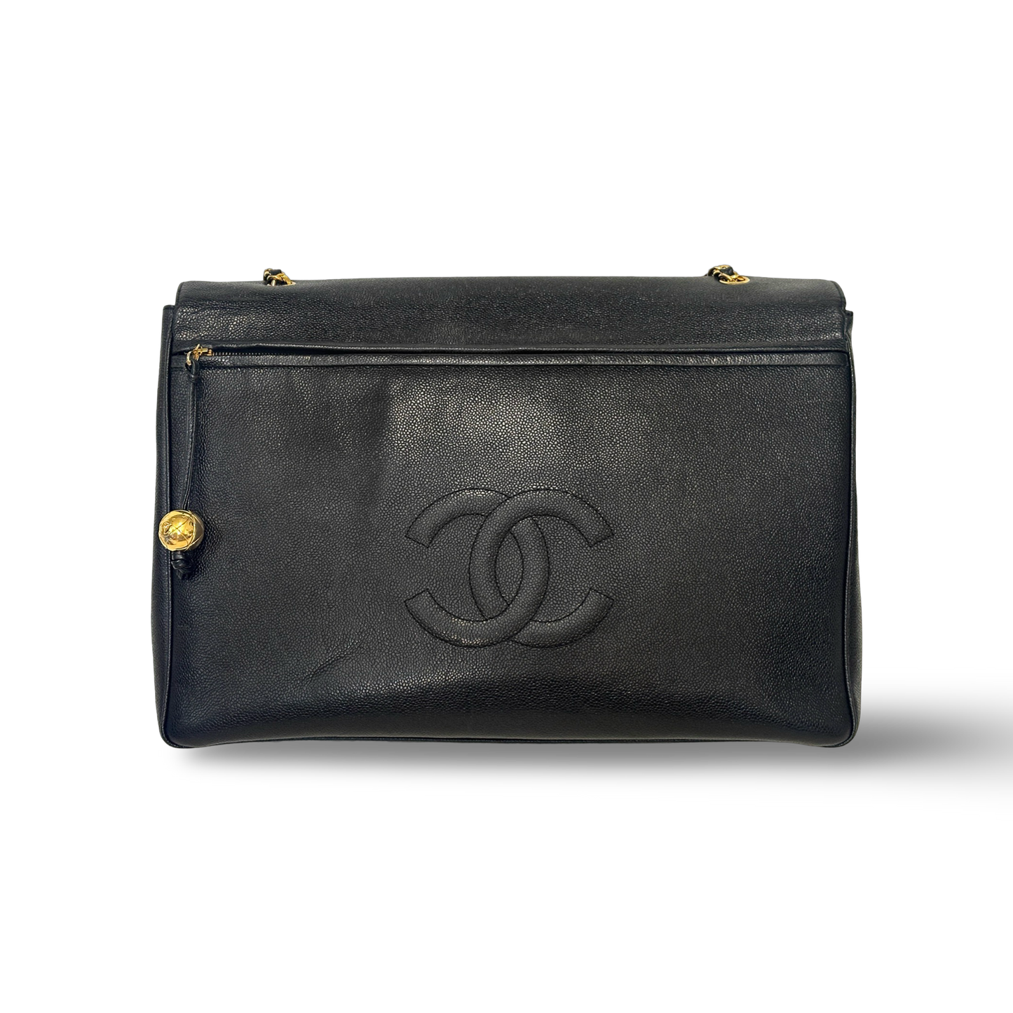 Chanel Vintage Caviar XXL Tote Bag Black