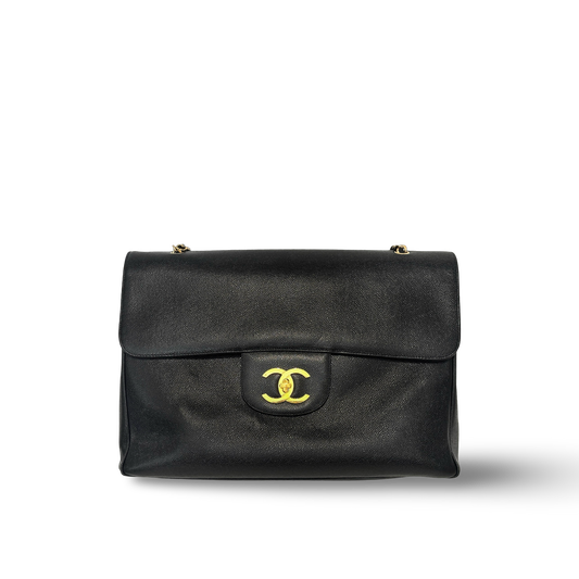 Chanel Vintage Caviar XXL Tote Bag Black
