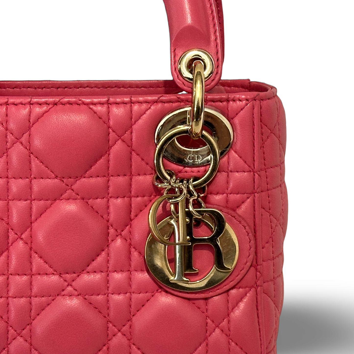 Dior Classic Lambskin Mini Lady Bag - GHW / Pink