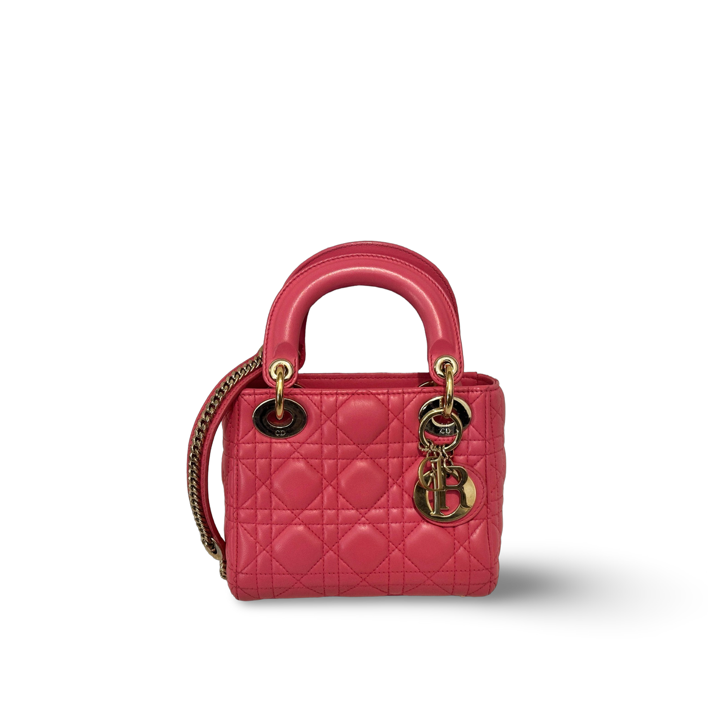 Dior Classic Lambskin Mini Lady Bag - GHW / Pink
