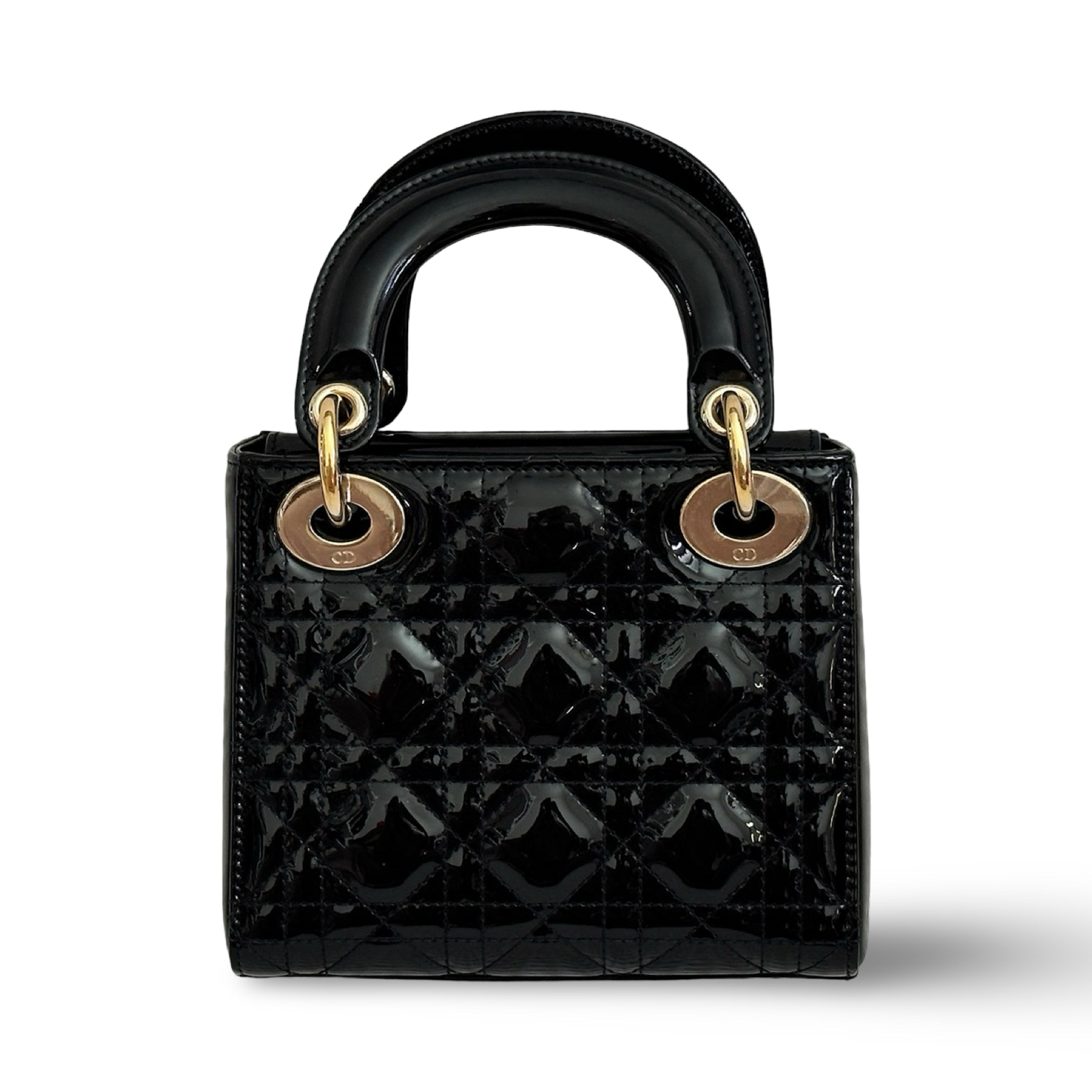 Dior Classic Patent Mini Lady Bag - GHW / Black