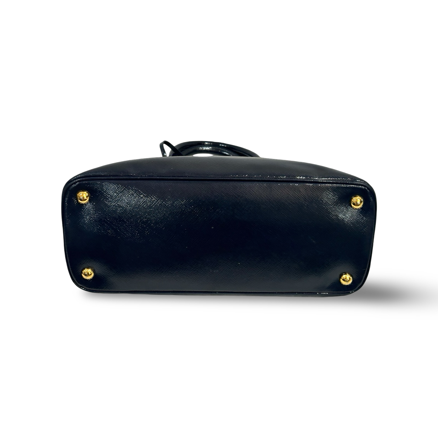 Prada Saffiano Vernice Medium Shell Bag - GHW / Royal