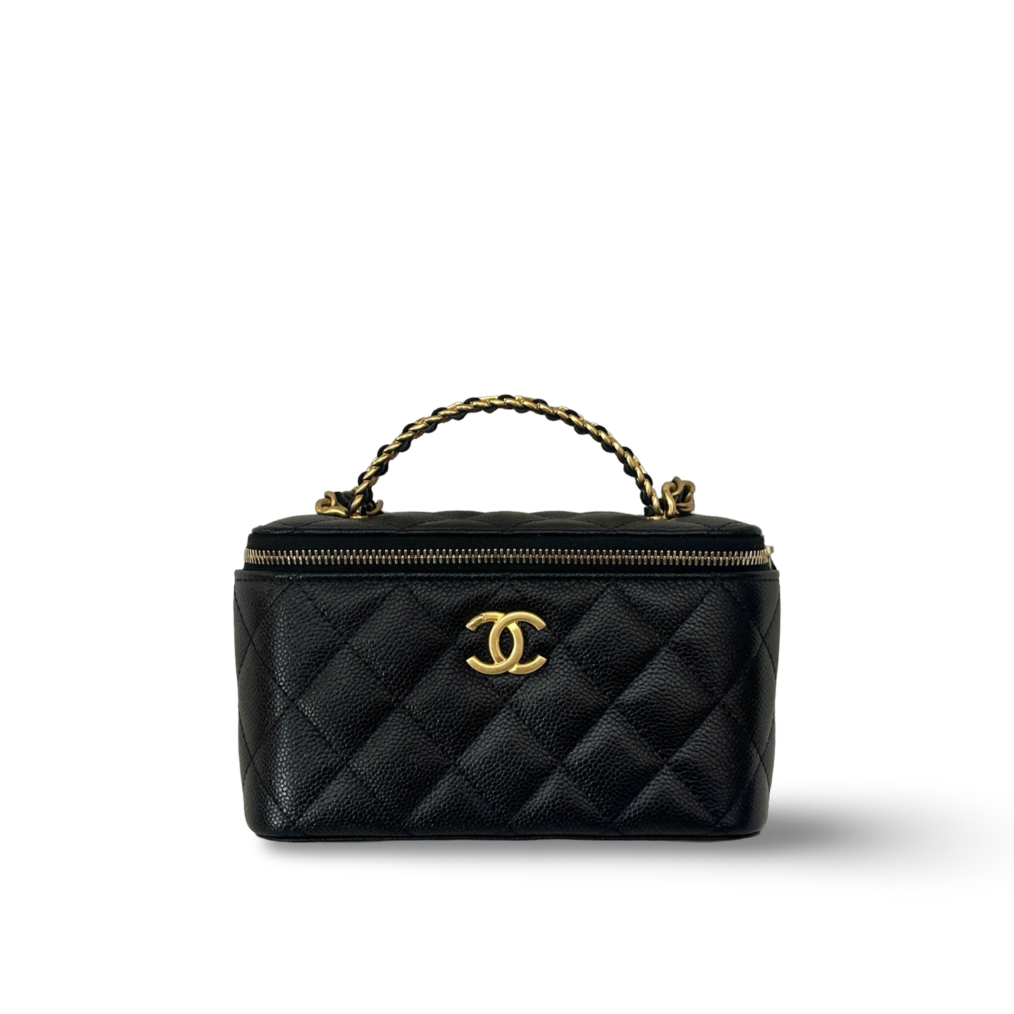 Chanel Quilted Caviar Pick Me Up Vanity Case - GHW / Black