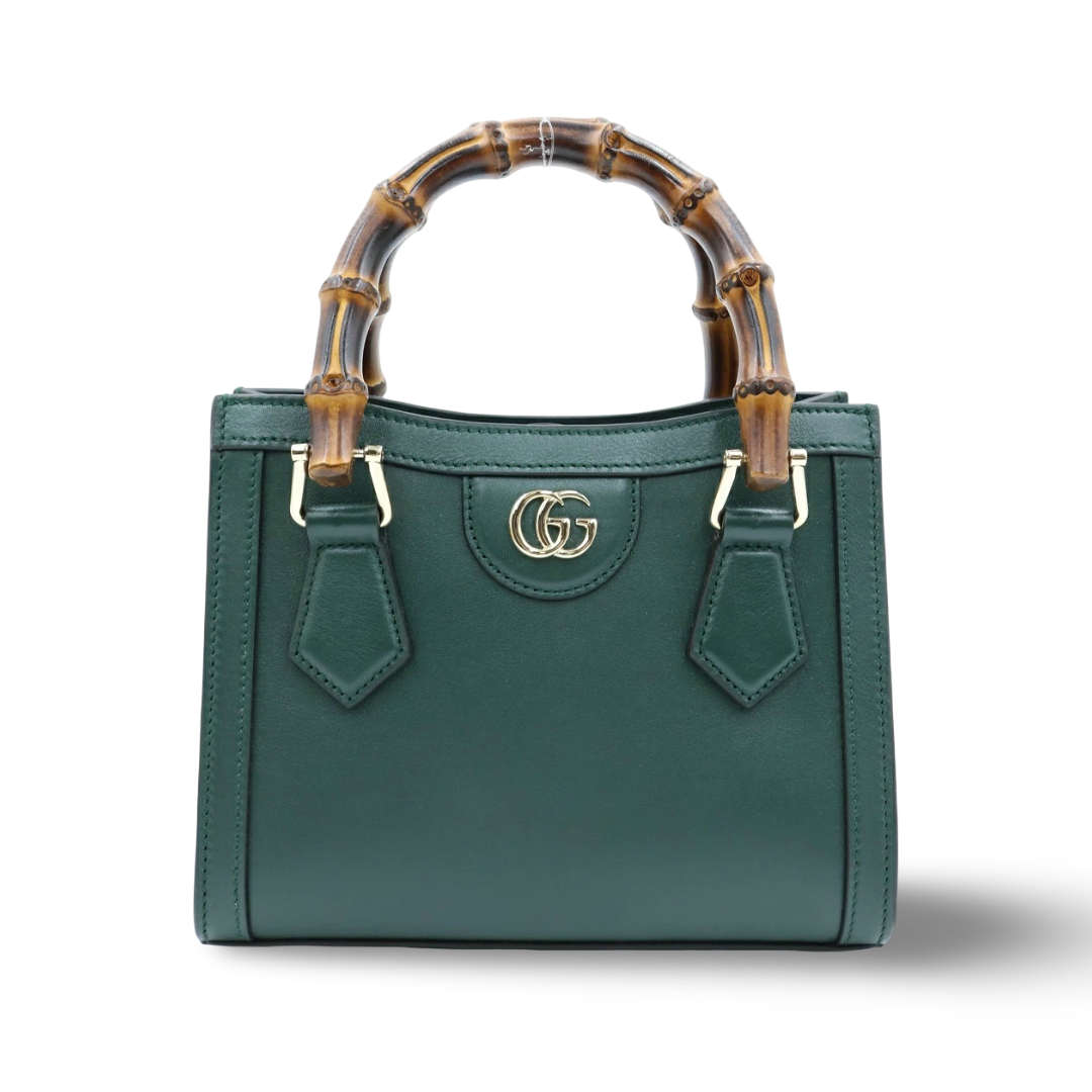 Gucci Grain Calfskin Mini Diana Tote Bag - GHW/ Green