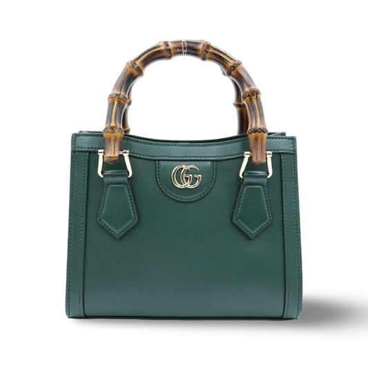 Gucci Grain Calfskin Mini Diana Tote Bag - GHW/ Green