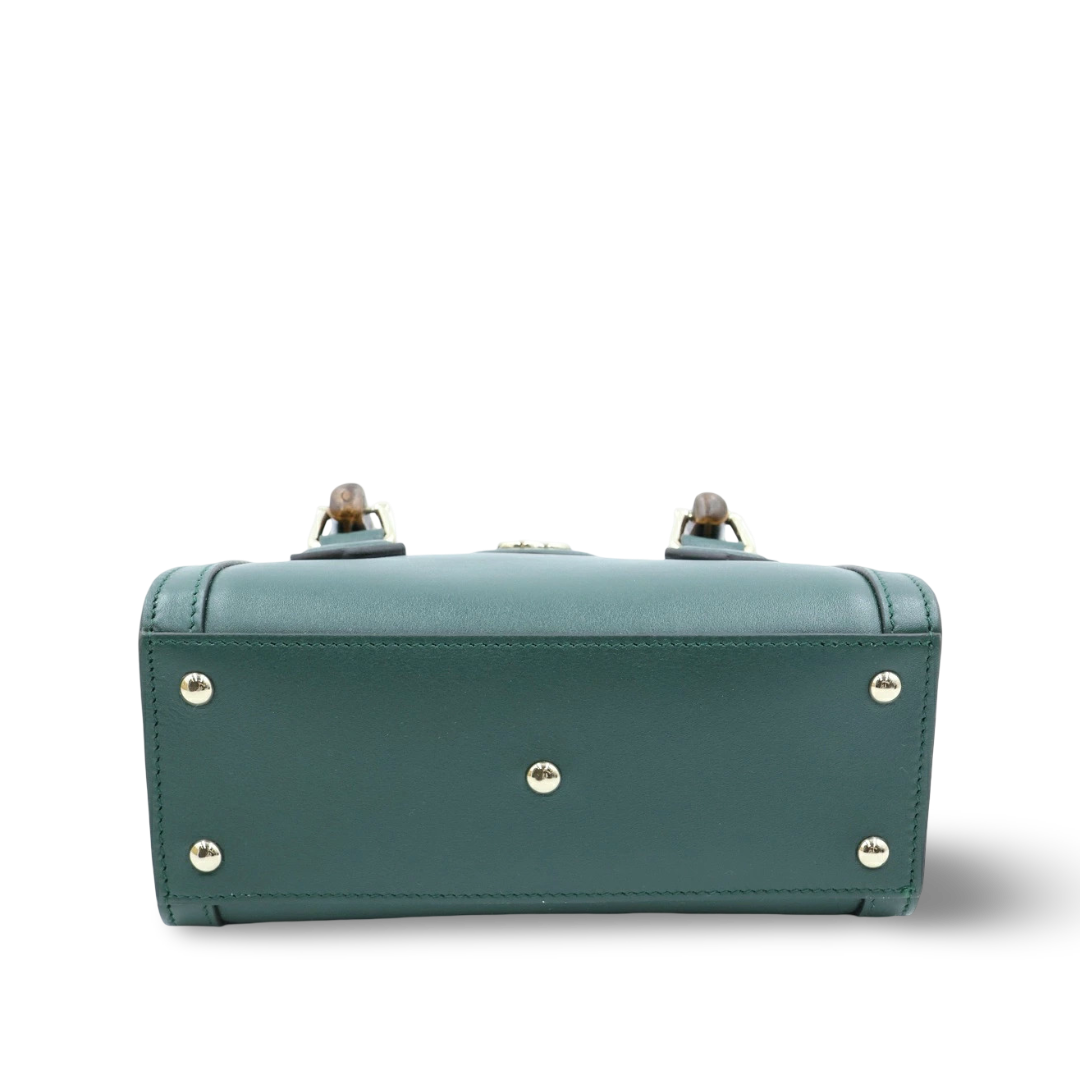 Gucci Grain Calfskin Mini Diana Tote Bag - GHW/ Green